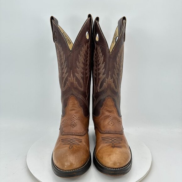 Durango Men Sz 7 D DB6442 Brown Two Tone Leather Country Cowboy Western Boot - Picture 2 of 14